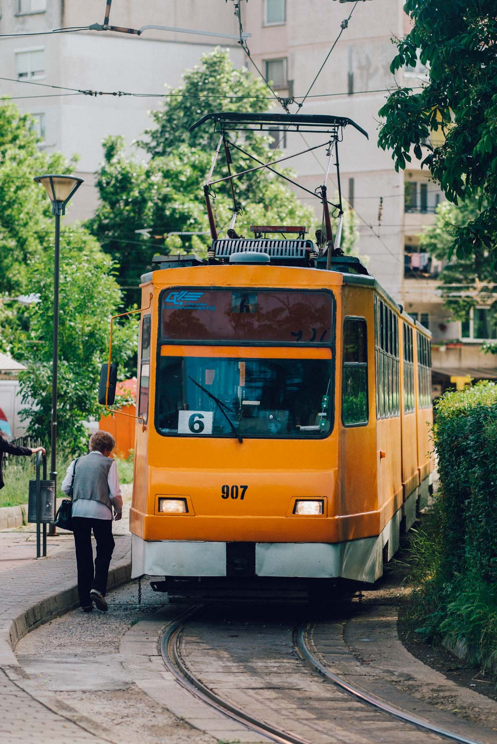 orange tram